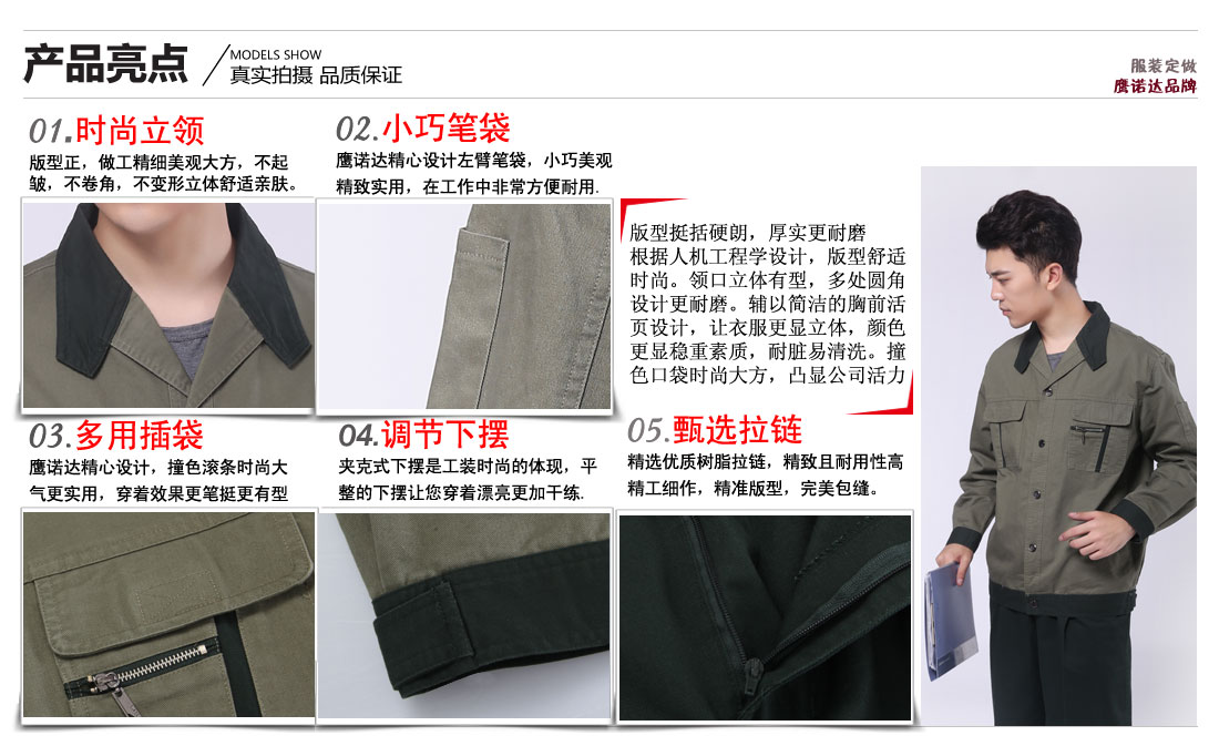 工作服卖点及小细节展示图